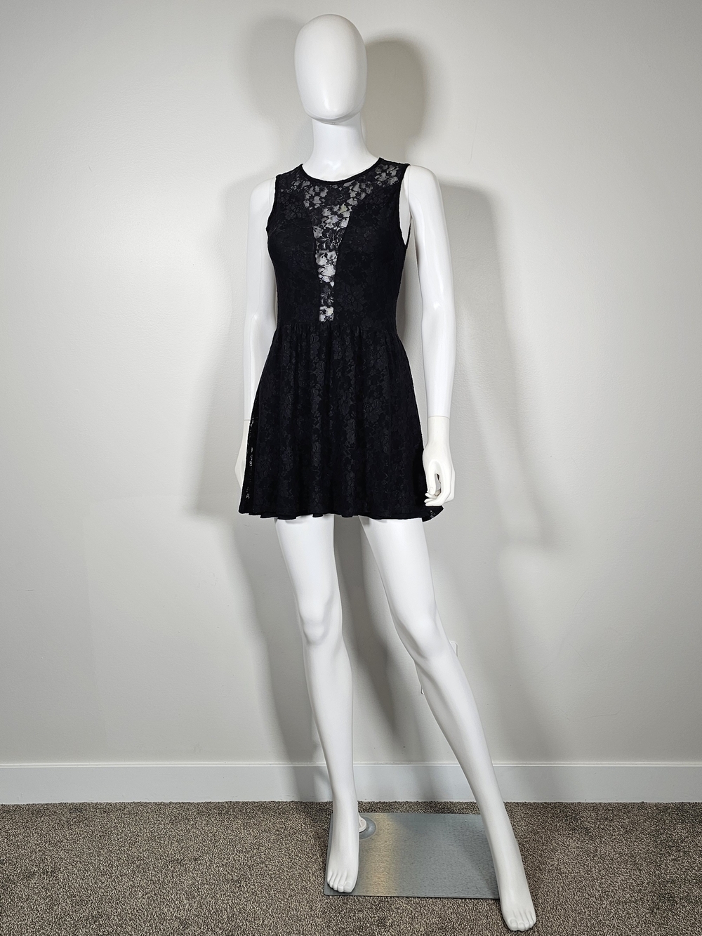 For Love And Lemons Black Lace Mini Dress Sz S